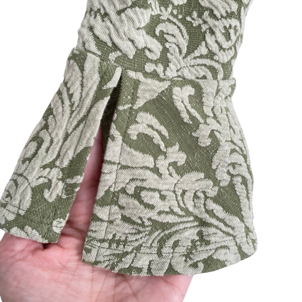 Anthropologie Jacquard Coquette Top Small Bow Boho Prairie Bell Puff Sleeve - Picture 9 of 15
